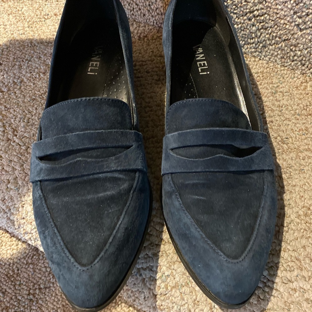 Navy Blue Suede Shoes